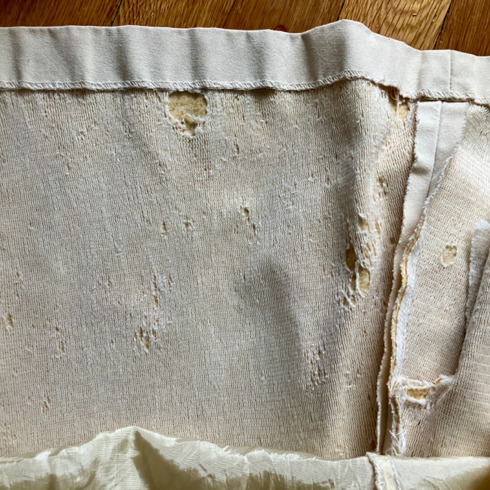 Vintage 70s Japanese Floral Patchwork Ivory Hooded Cotton Canvas Coat S/M - Picture 10 of 10